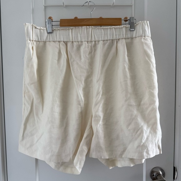 H&M cream high-waist long Lyocell shorts - XL - Picture 3 of 4